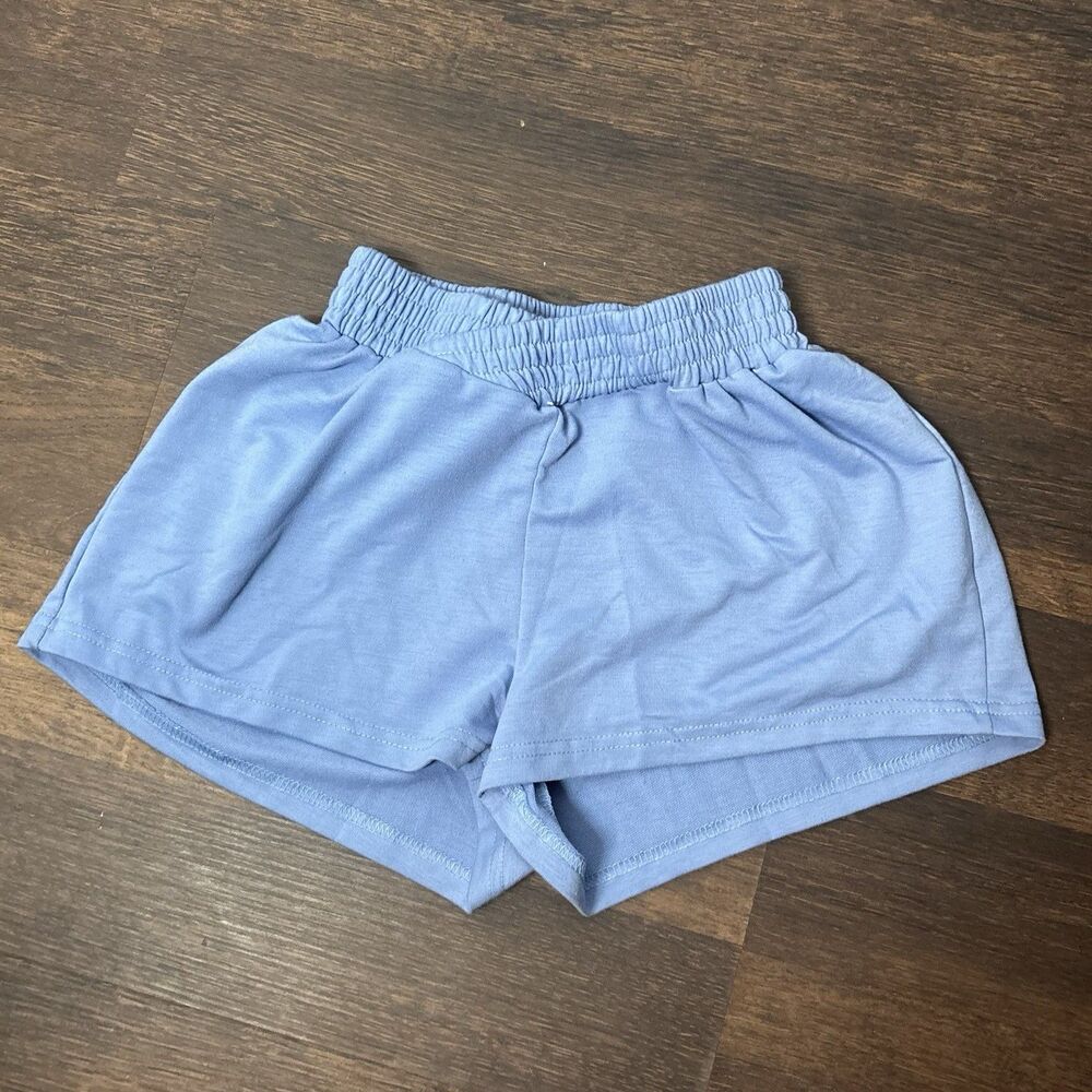 Shein XS Blue Lounge Shorts Asymmetrical Elastic Waist Casual Soft